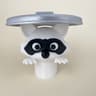 3D Printed Raccoon Toilet Roll Holder White Plastic Tissue Holder With Lid Playful Bathroom Decor 6