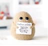 Mini Handmade Potato Hug Doll With Card Positive Energy Plush Knitting Gift 5