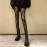 Elegant Floral Lolita Lace Stockings Vintage Hollow Lace Mesh Pantyhose For Retro Fashion Styling 11