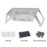 Portable Camping BBQ Grill With Adjustable Height Folding Stainless Steel Charcoal Stove  Carry Bag 4