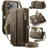 RFID Blocking IPhone Wallet Case With Crossbody Strap Leather Zipper Phone Purse 10