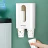 Wall Mounted Cup Dispenser No Drill Dustproof Water Cup Holder With Double Barrel Design 4