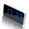 LED Mirror Alarm Clock With USBC Charging  Battery Backup Digital Desk Clock 12