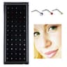60PCS Nose Stud Rings Set With Mixed Crystal Diamonds In Stainless Steel L Shape 8