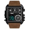 Men Multifunctional Digital Watch With Leather Strap And Waterproof Square Dial 10