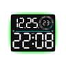 RGB LED Digital Wall Clock With Large Display Dual Alarm Timer  Auto Dimming Night Light 12