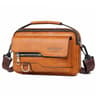 Men Waterproof PU Leather Messenger Bag Large Capacity Commuting Shoulder Bag 10