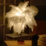 Ostrich Feather Table Lamp LED Feather Night Light Wireless Decorative Bedroom Lamp With Remote Con 6