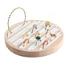 Solid Wood Jewelry Display Tray With Velvet Ring And Bracelet Organizer 7