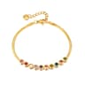 Colorful Zirconia Bracelet Stainless Steel Flat Chain Bracelet For Women And Men 5