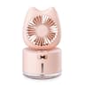 Cat Shape Desktop Humidifier Fan Rechargeable Mist Fan With Adjustable Cooling Airflow 9