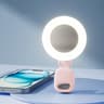 Clip On Selfie Ring Light With Mirror Rechargeable Portable Makeup Light 3 Color Modes 10