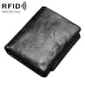 RFID Blocking Genuine Leather Wallet For Men Large Capacity Trifold Card Holder 6