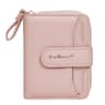 Lychee Pattern Womens Short Wallet With Multi Card Slots And Zipper Coin Pocket 9
