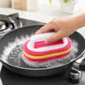 Non Scratch Scrub Sponge With Handle 3 Layer Kitchen Cleaning Sponge For Pots Pans  Stovetops 6