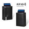 Pop Up RFID Blocking Wallet Genuine Leather Aluminum Card Holder With Zipper Coin Pocket 8
