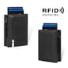 Pop Up RFID Blocking Wallet Genuine Leather Aluminum Card Holder With Zipper Coin Pocket 9
