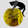 3D Acrylic Cat Wall Clock DIY Mirror Wall Decor For Modern Home Decoration 5
