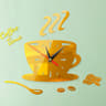 Modern Coffee Wall Clock 3D Acrylic Mirror Silent DIY Wall Decor 6