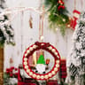 Rustic Wooden Christmas Wreath Ornament Round Beaded Hanging Tree Decoration 7