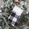 Plaid Plush Christmas Stocking Gift Bag And Hanging Christmas Tree Decoration 4