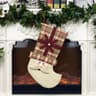 Plaid Christmas Stocking Gift Bag For Kids Soft Hanging Christmas Tree Decoration 4