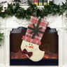 Plaid Christmas Stocking Gift Bag For Kids Soft Hanging Christmas Tree Decoration 5