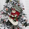 Santa Claus Christmas Stocking Gift Bag Large Plush Hanging Christmas Decoration 4