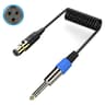 Stereo Microphone Aux Audio Cable Coiled Adapter Cable 7
