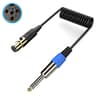 Stereo Microphone Aux Audio Cable Coiled Adapter Cable 8