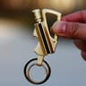 Keychain Flint Fire Starter and Bottle Opener Gold